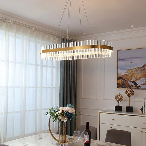 lustre led moderne en cristal pour un éclairage élégant - vue 4 sur 15