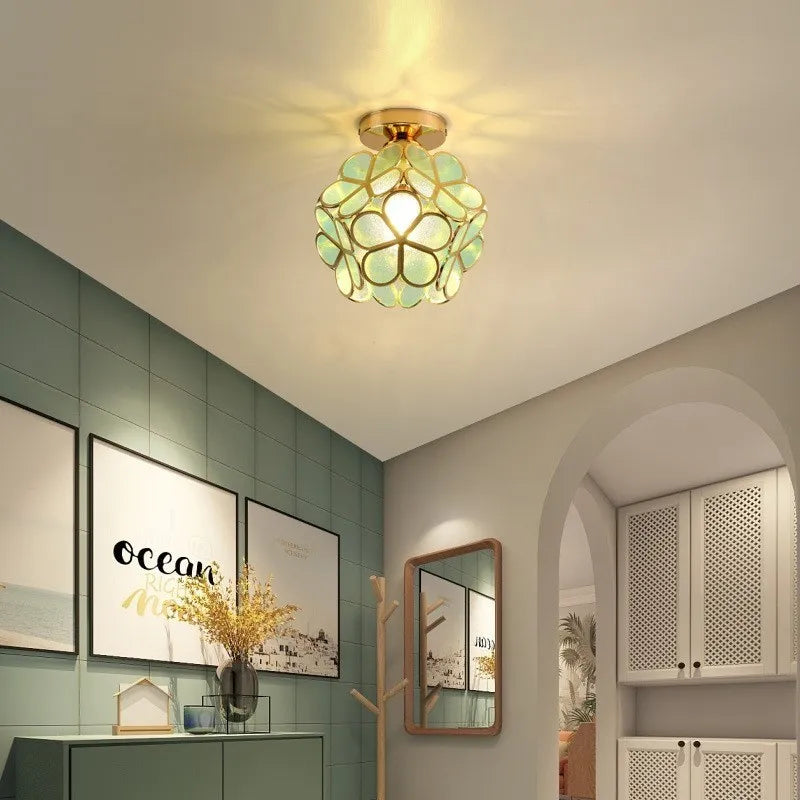 Lampes de plafond à tête unique Macaron en forme de pétale de lumière LED moderne pour les luminaires de salle à manger de balcon d'entrée d'allée de couloir - vue 4 sur 20