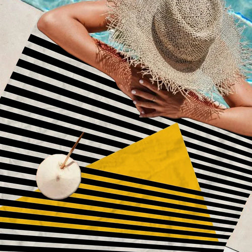serviette de plage géométrique bauhaus microfibre absorbante