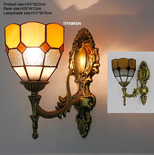 applique murale fleurs turques abat-jour baroque en verre décoratif - vue 11 sur 17