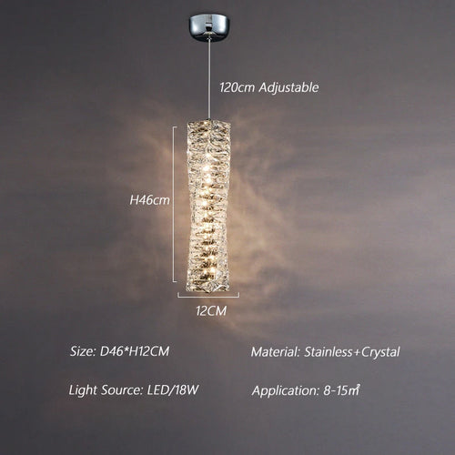 suspension nordique moderne en acier inoxydable et cristal décoratif - vue 17 sur 18
