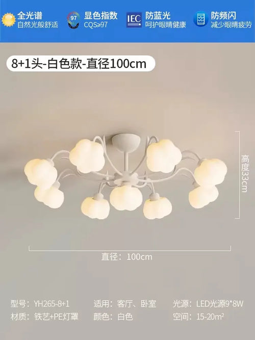 plafonnier moderne à LED avec couverture en coton décorative