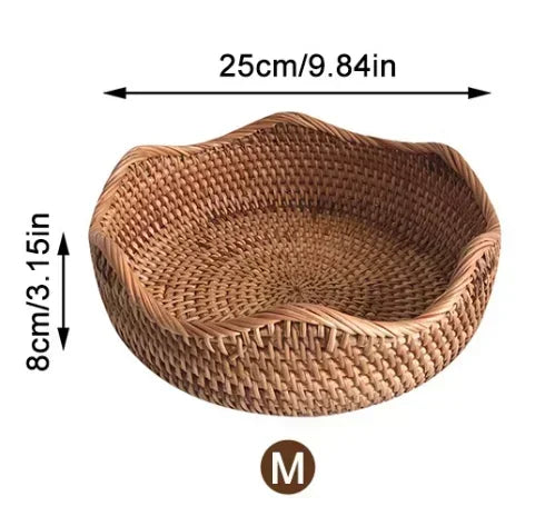 panier de rangement tissé à la main en rotin pour cuisine et pique-nique - vue 16 sur 22