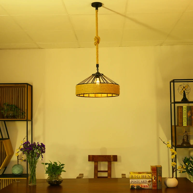 Corde de fer industrie américaine Loft lustre créatif phare Restaurant Bar café lumière salle à manger suspension lampe DropLight - vue 4 sur 10
