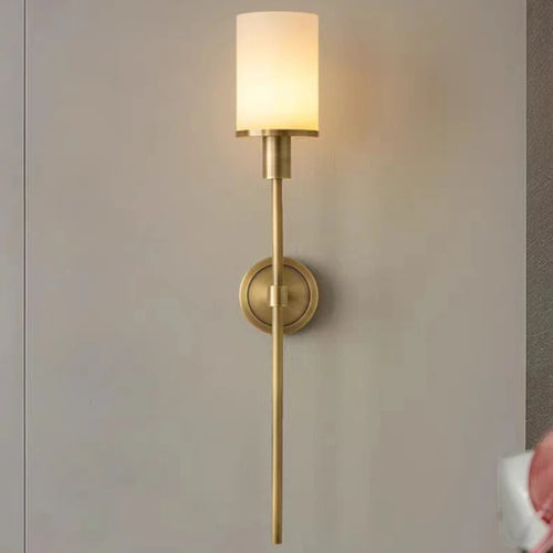applique murale en marbre naturel avec ampoule en laiton - vue 4 sur 8