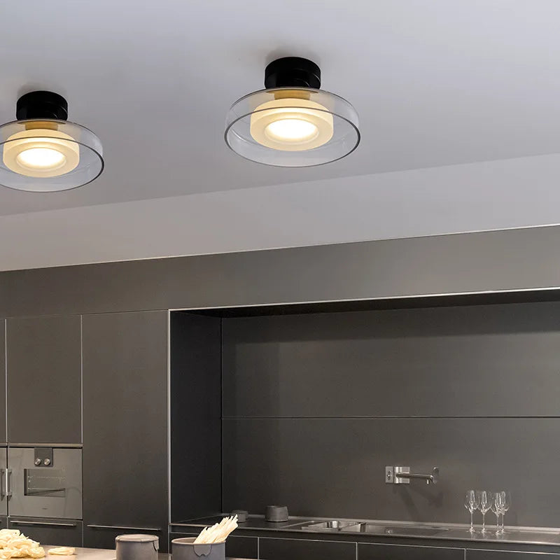 plafonniers modernes en verre transparent lampe chaude