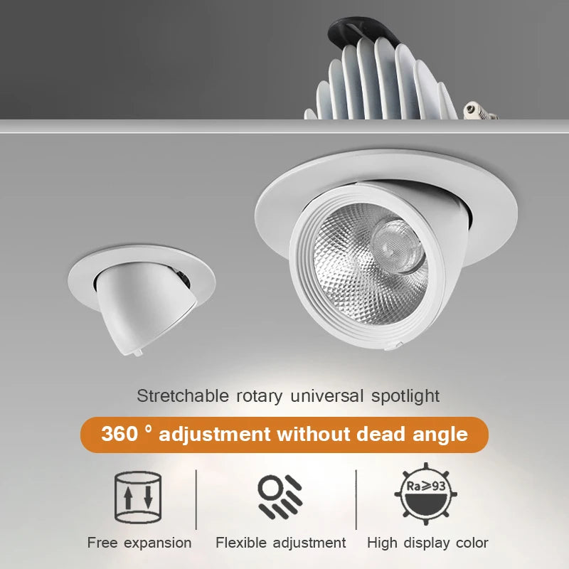 spot lumineux led encastrable plafond technologie cob réglable variable décoratif