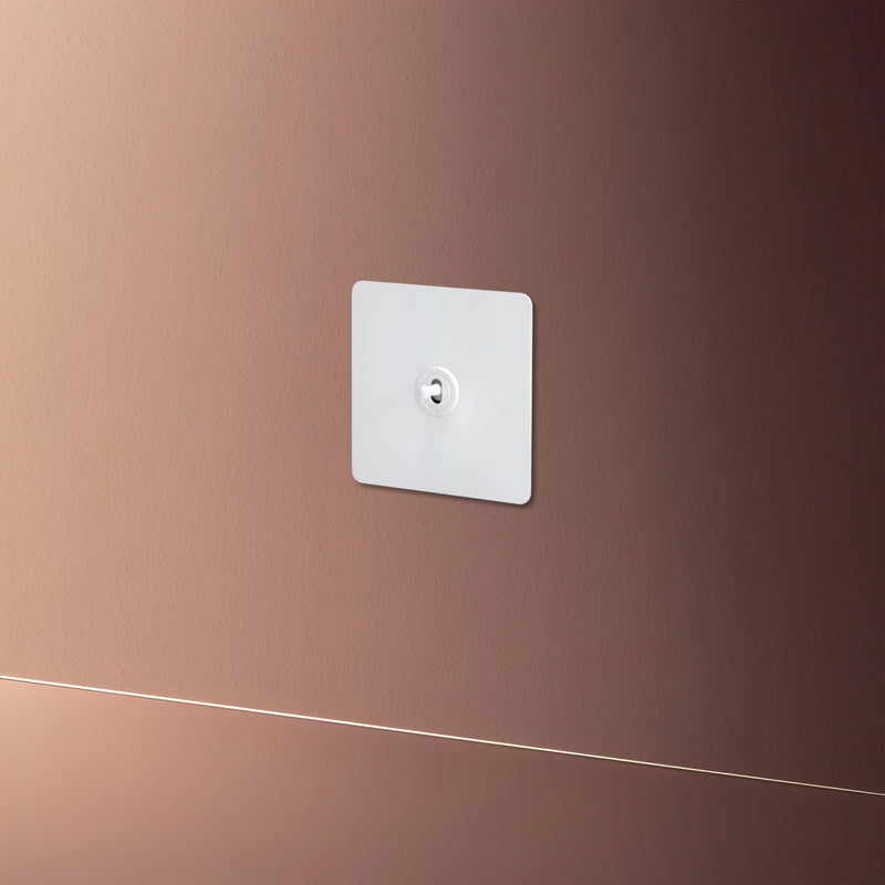 Interrupteur simple 1 voie en acier blanc mat bords arrondis