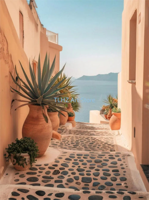 affiches modernes de paysage de voyage en grèce santorin