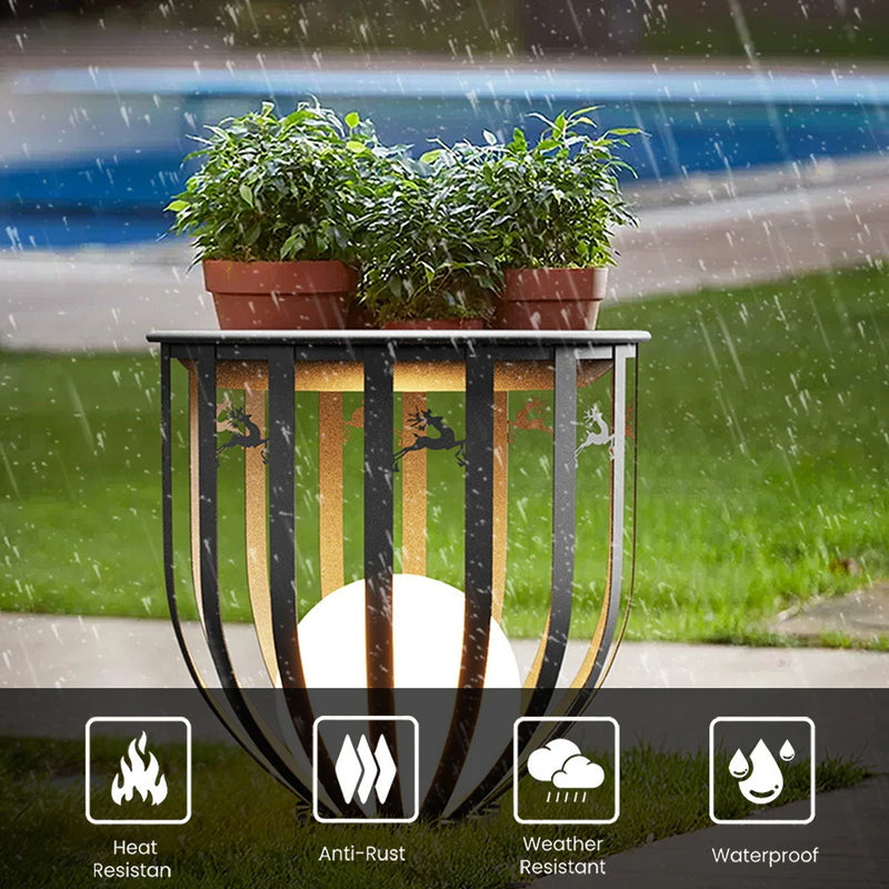 lampe solaire imperméable en treillis pour jardin villa table