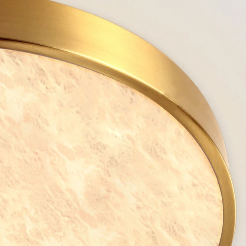 plafonnier luxueux en laiton led monté en marbre circulaire