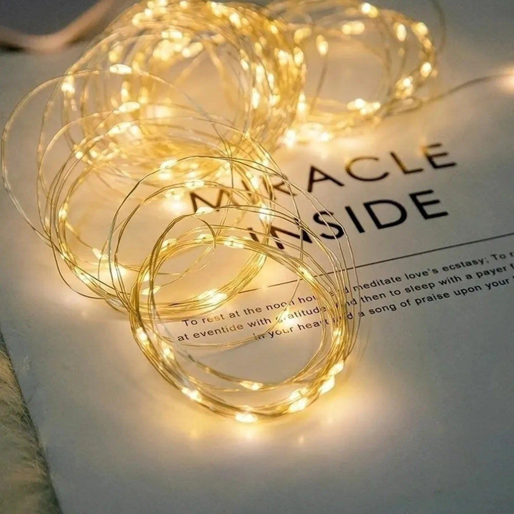guirlande lumineuse led étanche en cuivre pour décorations festives - vue 4 sur 15
