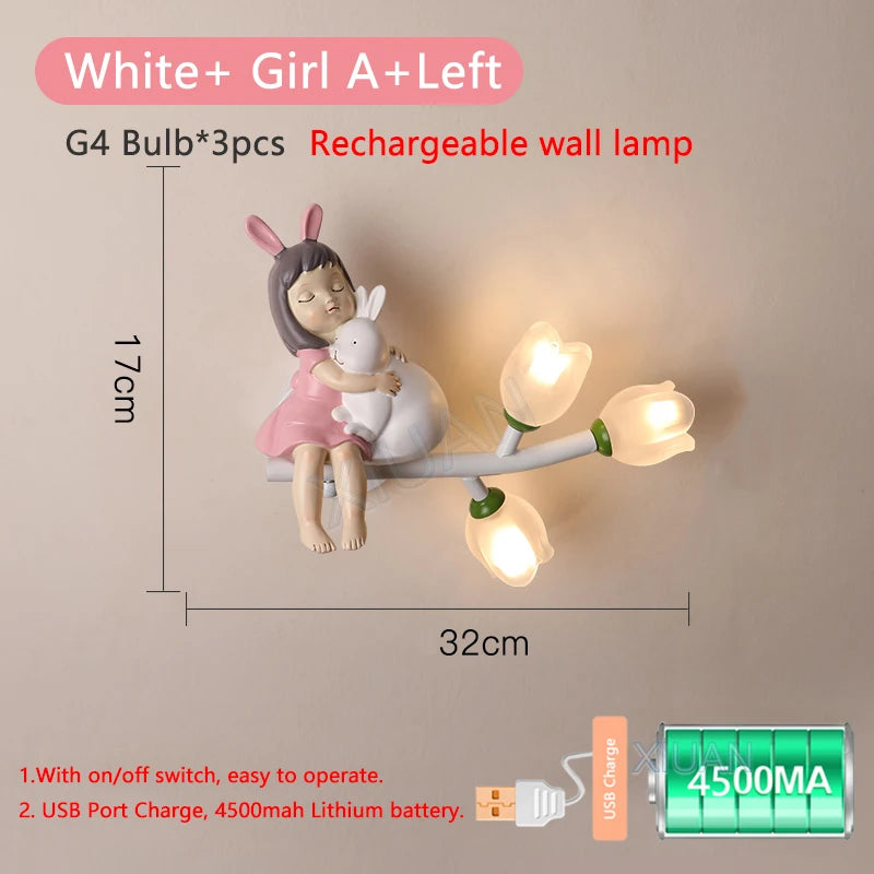 applique murale rechargeable en résine pour chambre d'enfant décorative - vue 15 sur 22