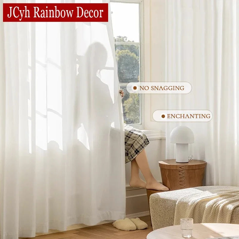 Voilage moderne en tulle uni pour salon chambre
