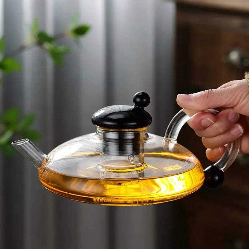 Theiere verre borosilicate resistante chaleur usage cuisine maison - vue 3 sur 7