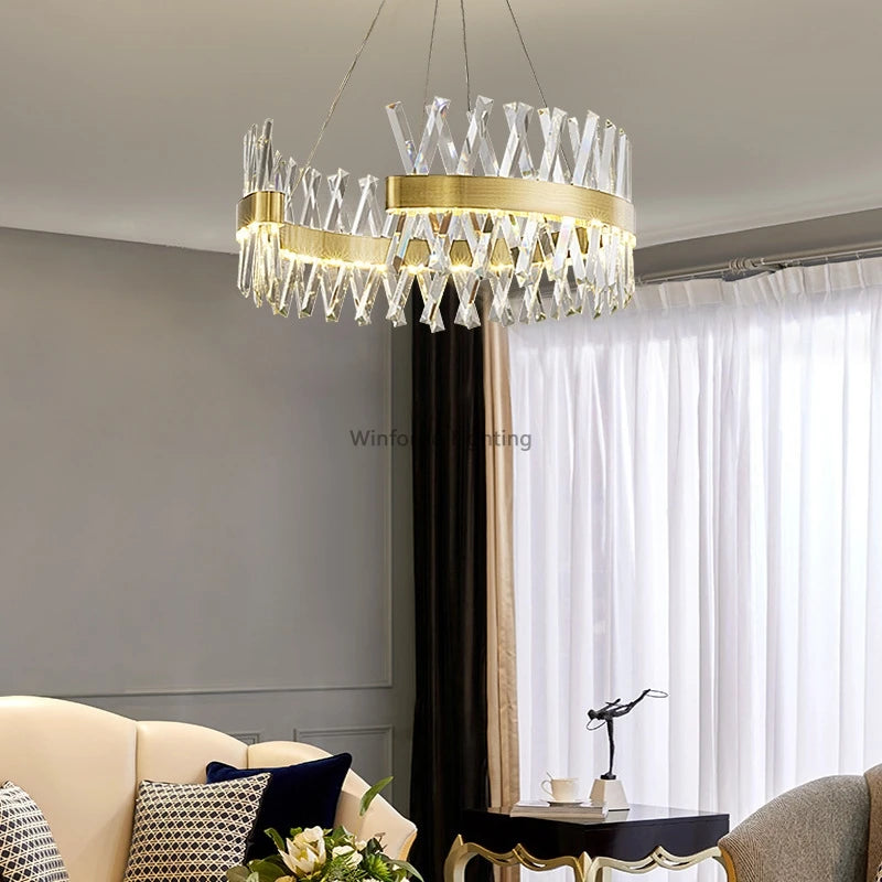 lustre de luxe en cristal winfordo wf-xd009 éclairage d'intérieur - vue 5 sur 10