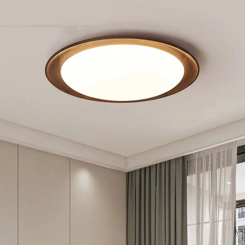 plafonnier wabi-sabi spectre complet led en bois massif rondin
