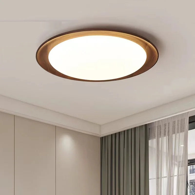 plafonnier en bois massif design wabi-sabi pour intérieur lumineux