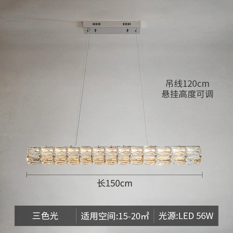 lustre en cristal moderne à suspension simple et élégant - vue 10 sur 10