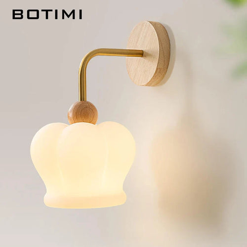 Applique murale LED BOTIMI avec abat-jour verre