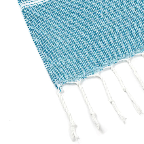 Serviette de plage turque rayures franges coton absorbante - vue 8 sur 7