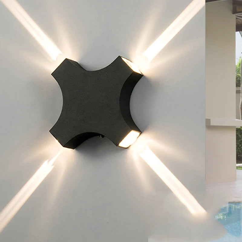 applique murale led étroite à quatre faisceaux pour éclairage extérieur jardin