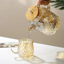 Bouilloire verre couvercle bambou filtre amovible infusions
