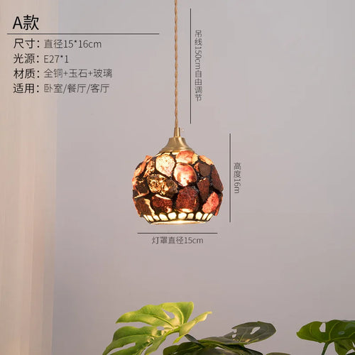 lustre en verre coquillage pour un décor bohème nordique - vue 10 sur 9