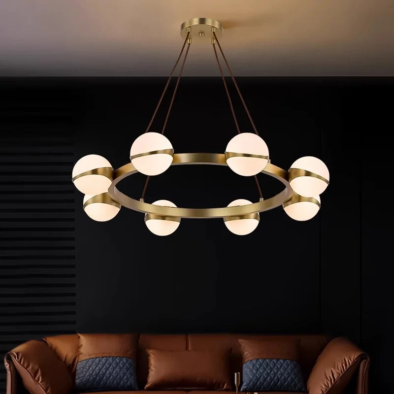 Lustre design rond avec boules LED - vue 2 sur 13