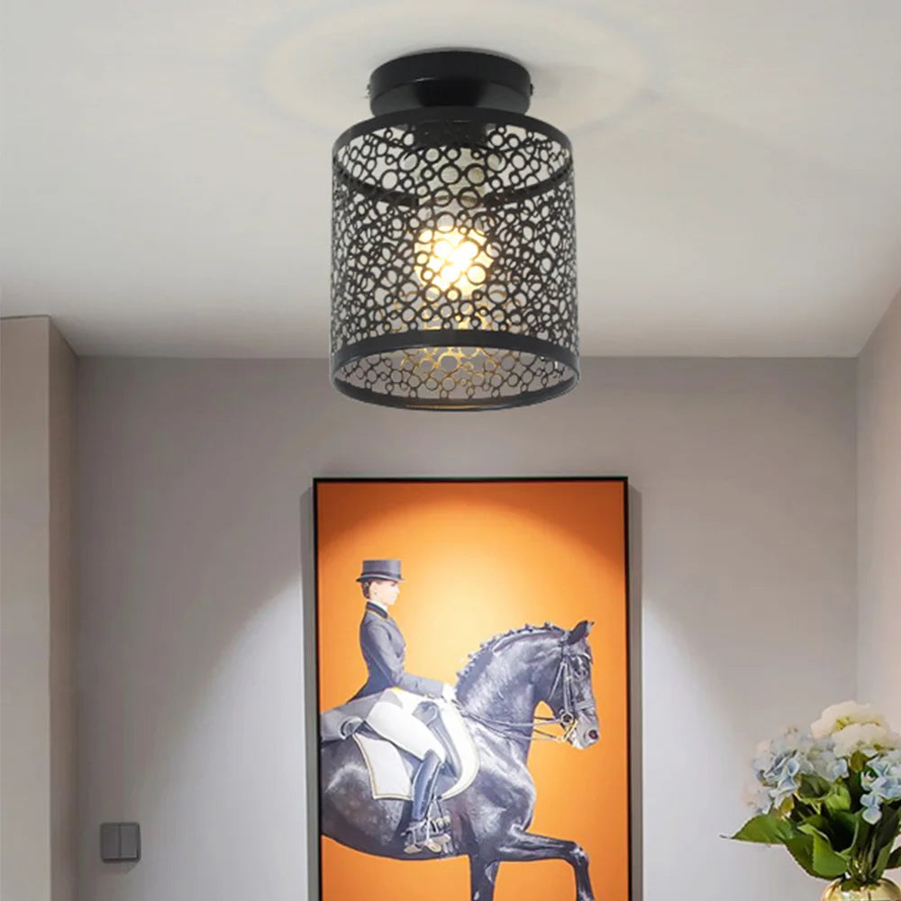 lustre suspendu en métal style rétro edison moderne - vue 2 sur 7