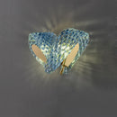 lustre led art deco verre bleu