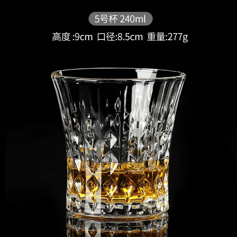 Verres cristal ciselé pour whisky bière vin élégants