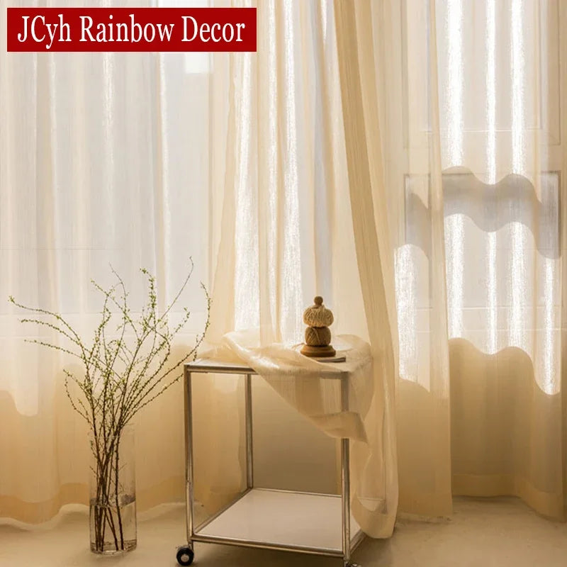 Voilage tulle scintillant moderne pour salon chambre fenêtre - vue 4 sur 8