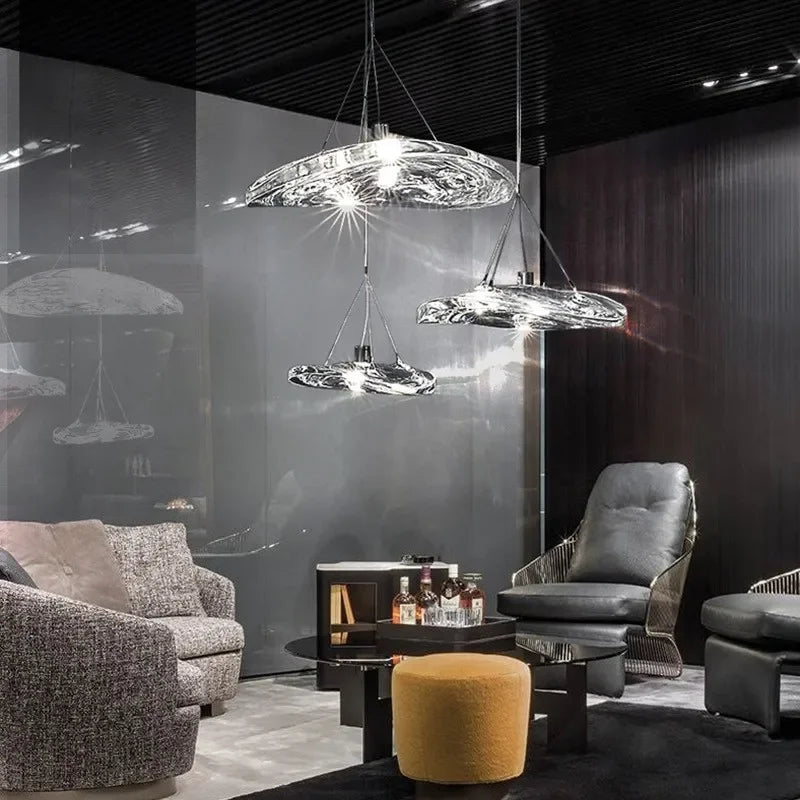 suspension en verre design italien pour intérieur moderne - vue 3 sur 6