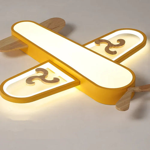 plafonnier en bois minimaliste avion pour chambre d enfants - vue 5 sur 9