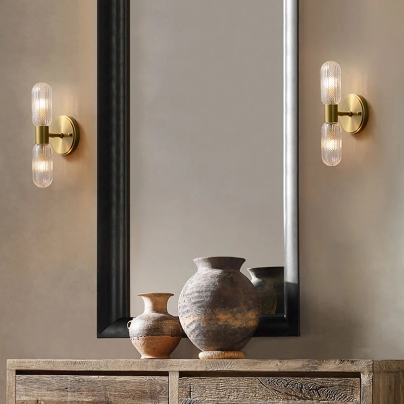 Lampes de applique murale LED de luxe pour salon chambre Simple applique en cuivre décor à la maison éclairage intérieur salle à manger fond escaliers - vue 4 sur 6