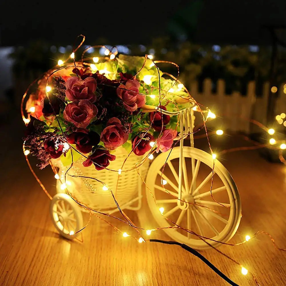 guirlande lumineuse led en fil de cuivre pour décorations de fête - vue 5 sur 15