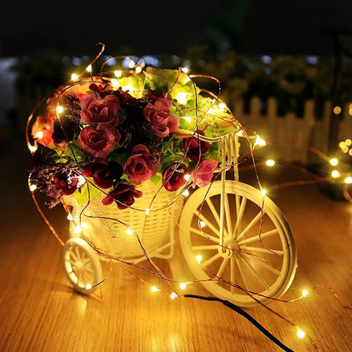 guirlande lumineuse led en fil de cuivre pour décorations de fête