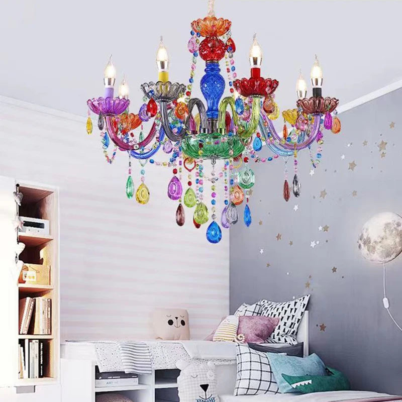 lustre en cristal pour enfants style art bougie - vue 4 sur 7