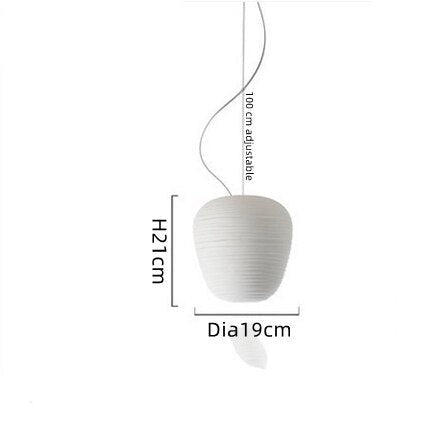Suspension design LED en verre blanc laiteux Caligari - vue 10 sur 12