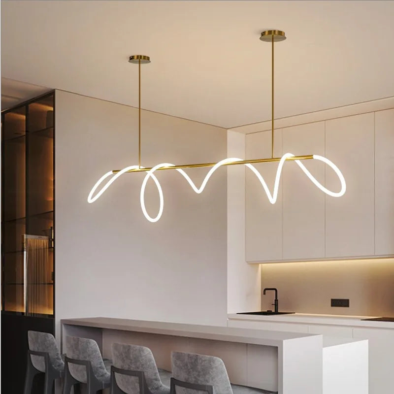 lustre moderne à long tuyau pour décoration intérieure élégante - vue 5 sur 25