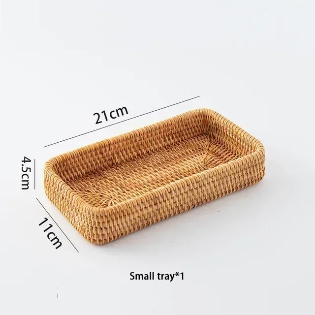 panier de rangement tissé à la main en rotin pour cuisine et pique-nique - vue 13 sur 22