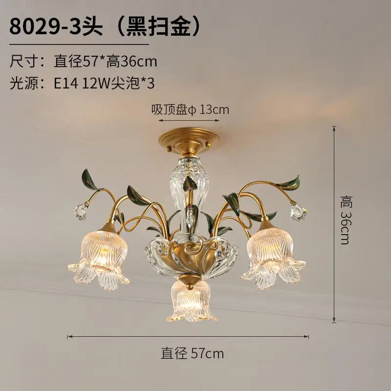 lustre méditerranéen en verre avec motifs floraux tendance - vue 8 sur 8