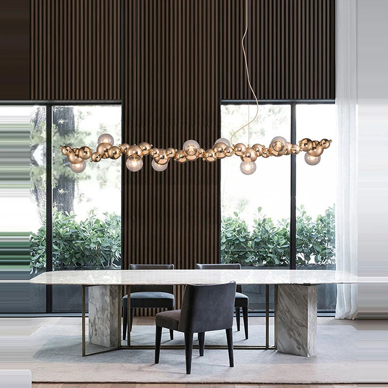 lustre led design moléculaire éclairage tendance 2024 suspension - vue 5 sur 16