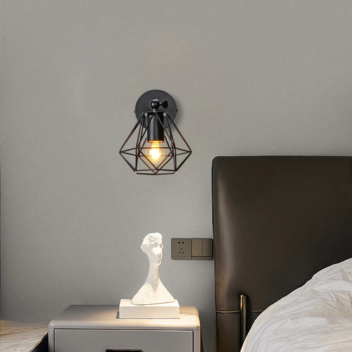 applique murale loft industriel led vintage cage abat-jour - vue 3 sur 10