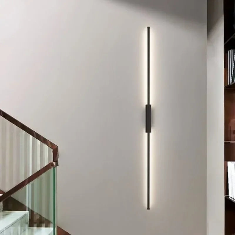 applique murale led moderne longue maison salon monté canapé - vue 6 sur 9