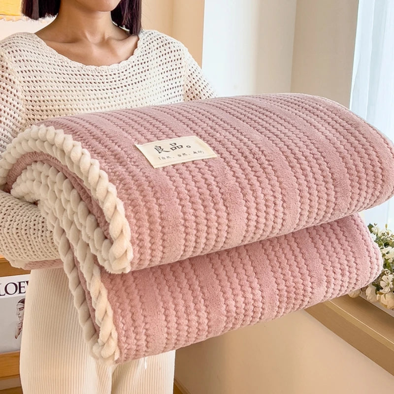 Plaid polaire doux tricoté pour canapé et chambre - vue 2 sur 7