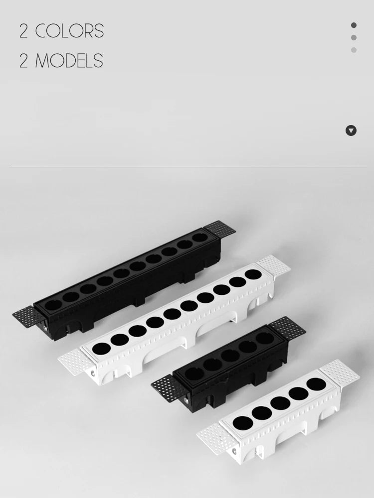 projecteur led intégré sans bordure longue grille carré foco