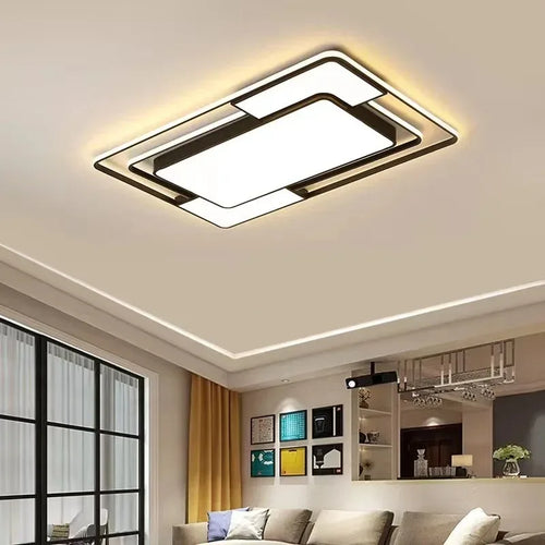 lustre carré moderne en fer avec leds pour éclairage intérieur