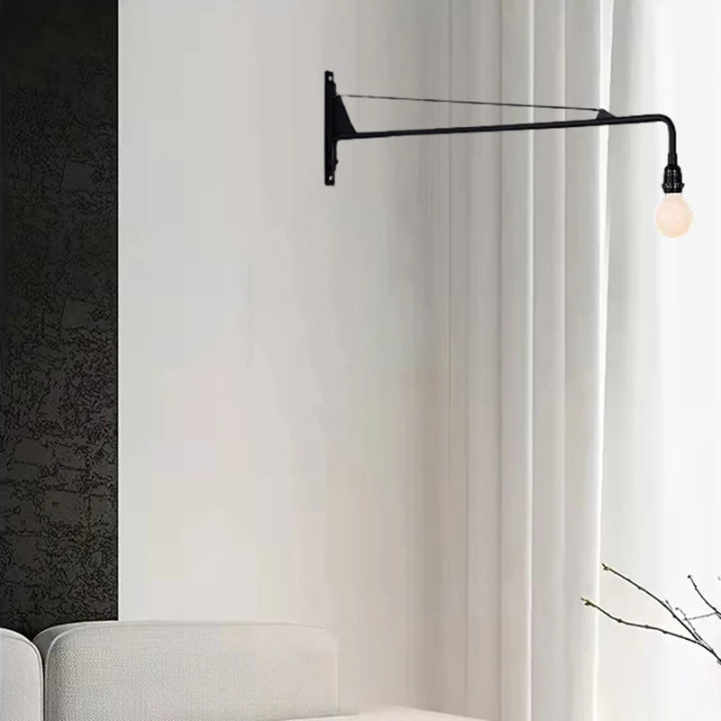 applique murale minimaliste à bras long rotatif avec interrupteur - vue 4 sur 7